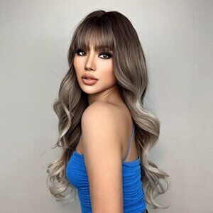𝅺🆕 Gorgeous Ash Brown to Blonde Ombre Long Wavy Hair Replacement NWT SEXY 😍